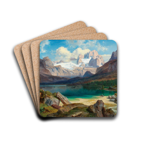 Lake Gosau With A View Of The Dachstein Massif by Albert Zimmermann Drink Coasters - set of 4