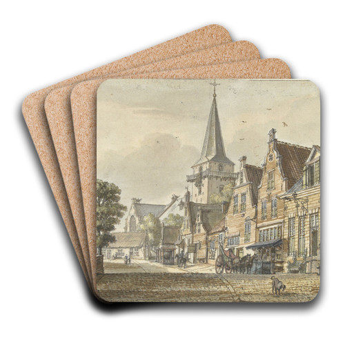 Gezicht in het dorp Harmelen by Jan de Beijer Art Drink Coaster set