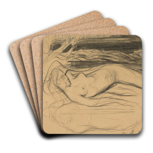 Tetyda. Szkic do ilustracji 'Iliady' Homera by Stanisaw Wyspiaski Art Drink Coaster set