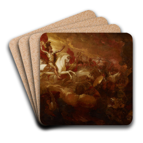 Destruction of the Beast and the False Prophet by Benjamin West Art Drink Coaster set Destruction of the Beast and the False Prophet by Benjamin West Art Drink Coaster set