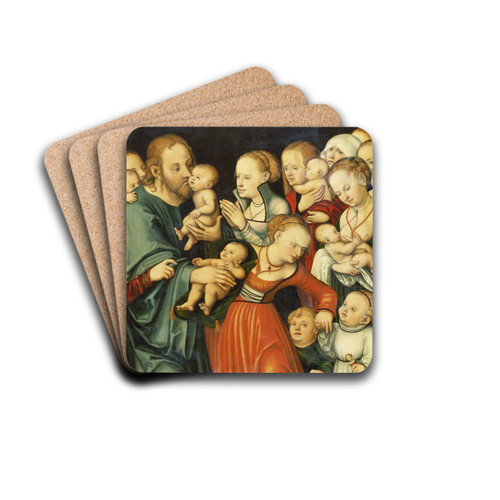 Christ Blessing the Children by Lucas Cranach the Elder Drink Coasters - set of 4 Christ Blessing the Children by Lucas Cranach the Elder Drink Coasters - set of 4