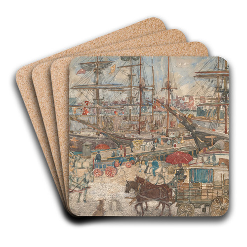 Docks,East Boston by Maurice Prendergast Art Drink Coaster set
