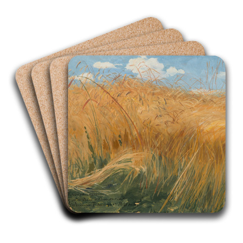 Kosy (Field and cereal studies) by Wodzimierz Tetmajer Art Drink Coaster set