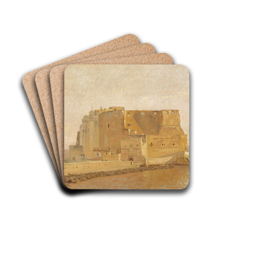 Castel dell'Ovo in Naples by Christen Kbke Drink Coasters - set of 4