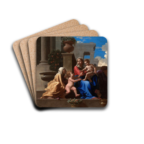 The Holy Family on the Steps by Nicolas Poussin Drink Coasters - set of 4 The Holy Family on the Steps by Nicolas Poussin Drink Coasters - set of 4