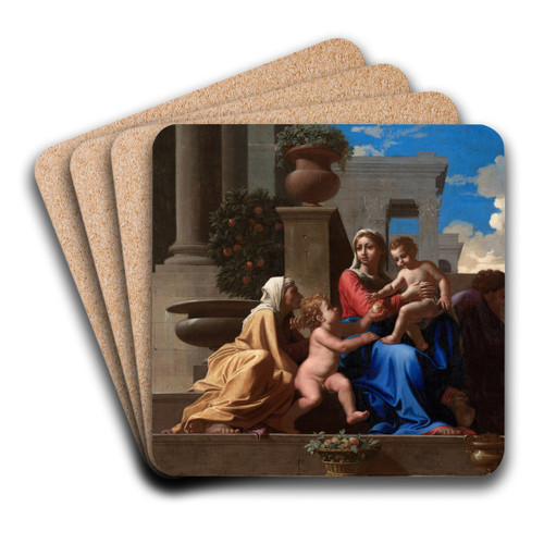 The Holy Family on the Steps by Nicolas Poussin Art Drink Coaster set The Holy Family on the Steps by Nicolas Poussin Art Drink Coaster set