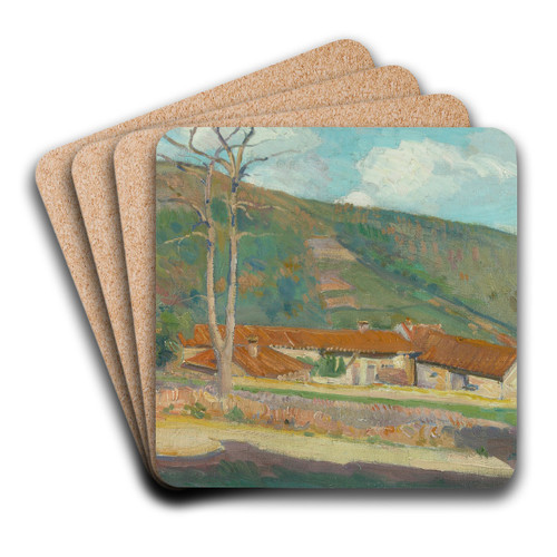 Landscape, Upper St. Tropez by Hippolyte Petitjean Art Drink Coaster set