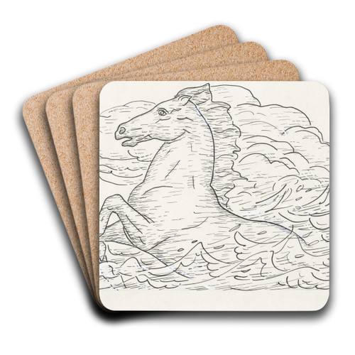 Paard in zee by Leo Gestel Art Drink Coaster set