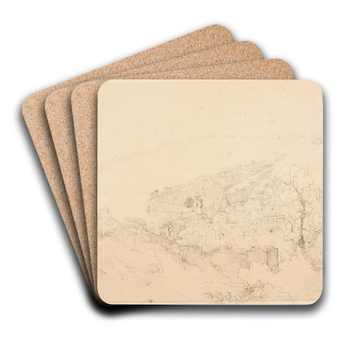 Vue d'une ville indtermine by Jacques-Raymond Brascassat Art Drink Coaster set