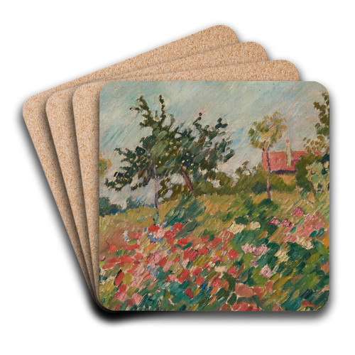 La maison dans le jardin fleuri by Louis Valtat Art Drink Coaster set