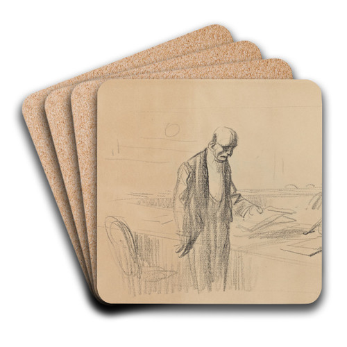 At the Conference by Jean-Louis Forain Art Drink Coaster set