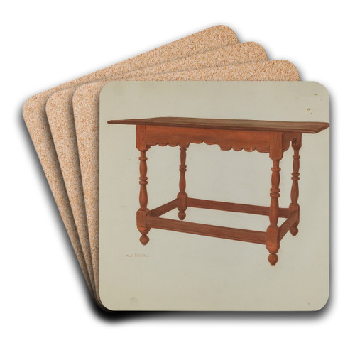 Pa. German Table by Carl Strehlau Art Drink Coaster set