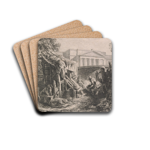 Part of Chester Castle, 1816 by George Cuitt Drink Coasters - set of 4 Part of Chester Castle, 1816 by George Cuitt Drink Coasters - set of 4