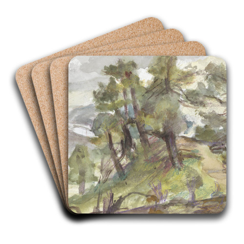 Bosrijk heuvellandschap by Jozef Israls Art Drink Coaster set