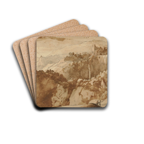 View of Tivoli by Claude Lorrain Drink Coasters - set of 4 View of Tivoli by Claude Lorrain Drink Coasters - set of 4