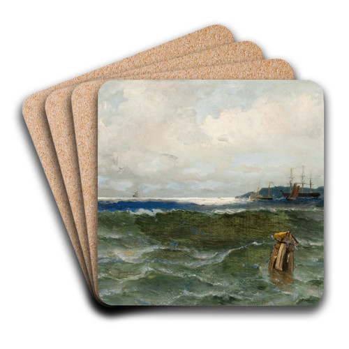 Seascape by Adolf Fredrik Nordling Art Drink Coaster set