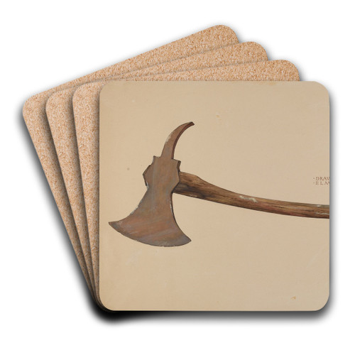Fireman's Axe by Elmer G. Anderson Art Drink Coaster set