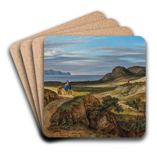 The Flight into Egypt by Heinrich Reinhold Art Drink Coaster set