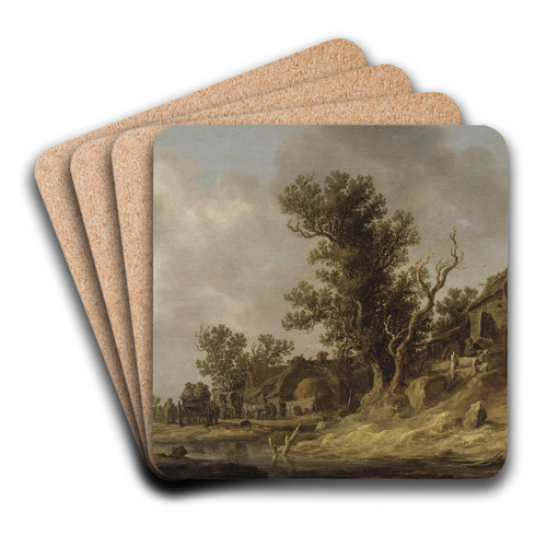 Resting at a Tavern by Jan van Goyen Art Drink Coaster set
