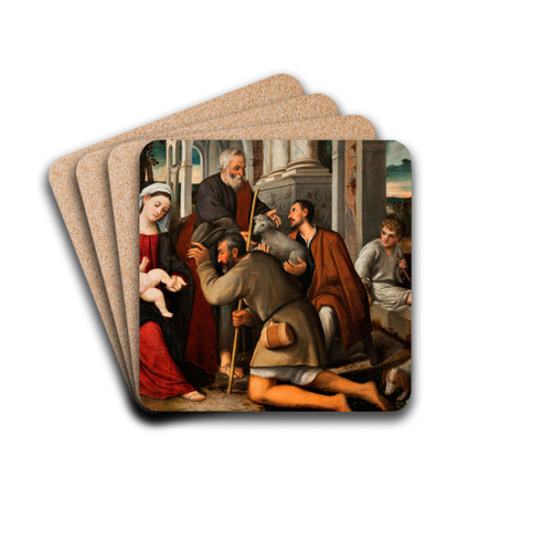 The Adoration of the Shepherds by Bonifacio Veronese Drink Coasters - set of 4
