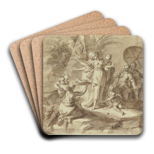 Architectural study by Sebastiano Ricci Art Drink Coaster set