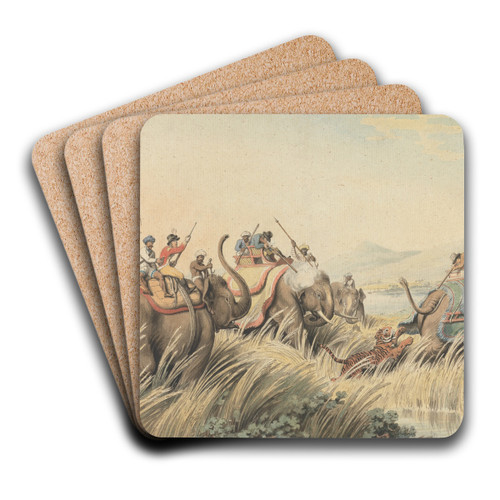 The Tiger at Bay by Samuel Howitt Art Drink Coaster set