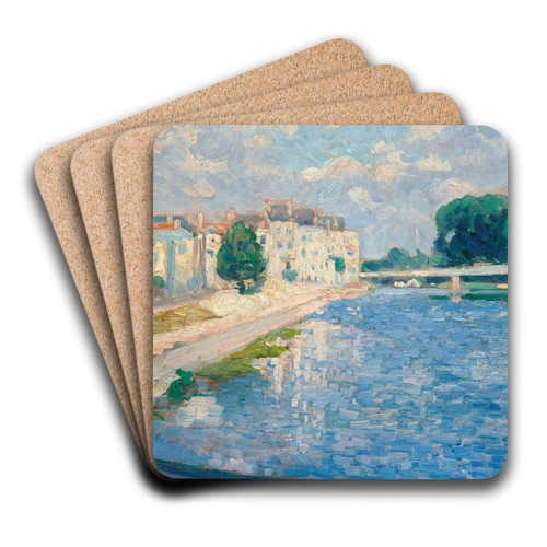 La Marne  Lagny by Henri Lebasque Art Drink Coaster set La Marne  Lagny by Henri Lebasque Art Drink Coaster set