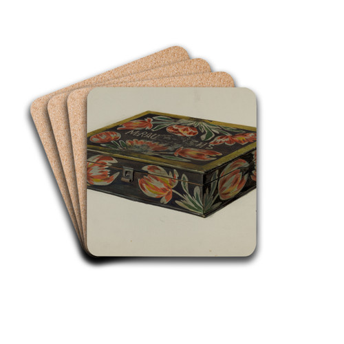 Pa. German Box by Frances Lichten Drink Coasters - set of 4