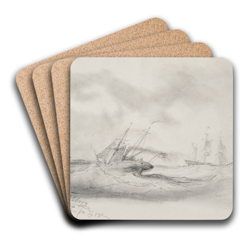 ngare och barkskepp by Bror Jacob Adelborg Art Drink Coaster set