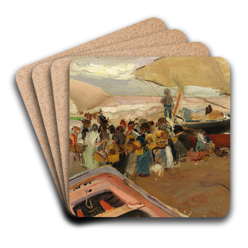 Vuelta De La Pesca (Return Of The Catch) by Joaqun Sorolla Art Drink Coaster set
