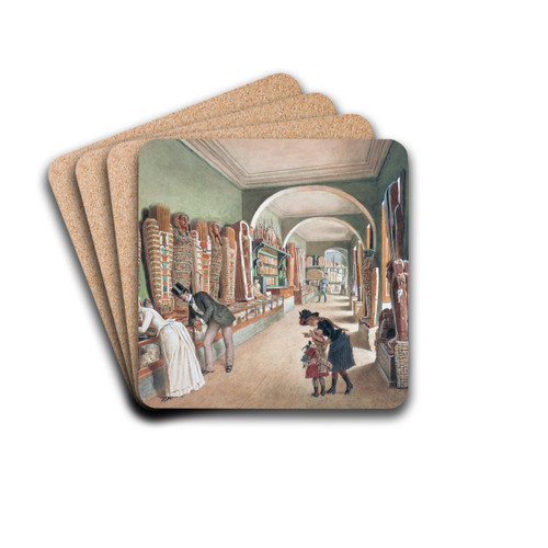 Der Korridor und das letzte Kabinett der gyptischen Sammlung by Carl Goebel the younger Drink Coasters - set of 4