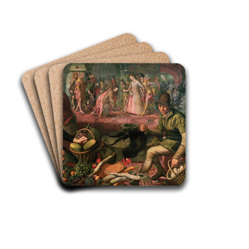 Christ and the Woman taken in Adultery by Pieter Aertsen Drink Coasters - set of 4