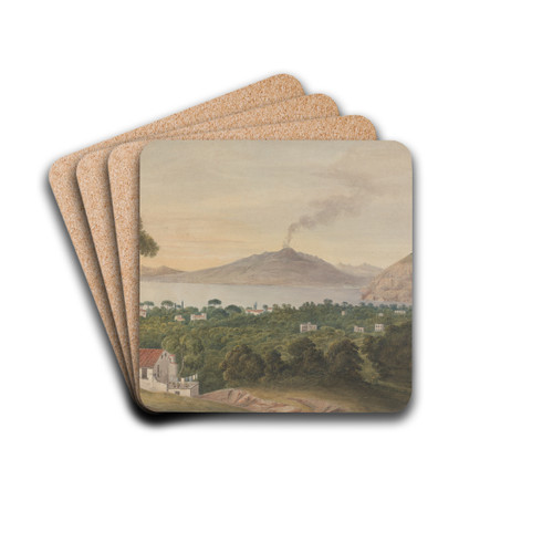 Vesuvius Across the Bay of Naples by Isaac Weld Drink Coasters - set of 4 Vesuvius Across the Bay of Naples by Isaac Weld Drink Coasters - set of 4