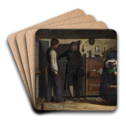 The Village Carpenter Bringing a Coffin for a Dead Child by Christen Dalsgaard Art Drink Coaster set