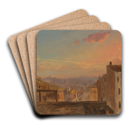 View of Rome by Frederic Edwin Church Art Drink Coaster set View of Rome by Frederic Edwin Church Art Drink Coaster set