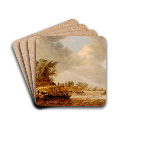 A Windy Day by Jan van Goyen Drink Coasters - set of 4