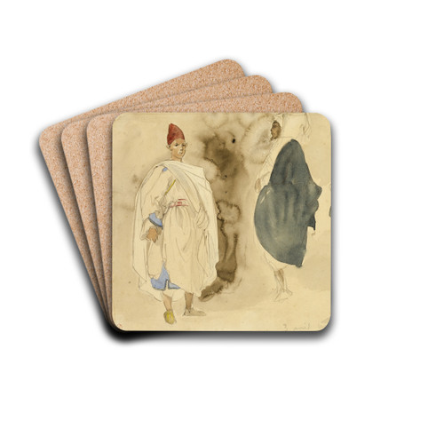 Four Sketches of Arab Men by Eugne Delacroix Drink Coasters - set of 4 Four Sketches of Arab Men by Eugne Delacroix Drink Coasters - set of 4