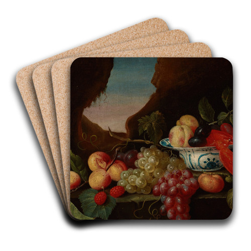 Still Life with Fruits and a Lobster by Theodor Smits Art Drink Coaster set