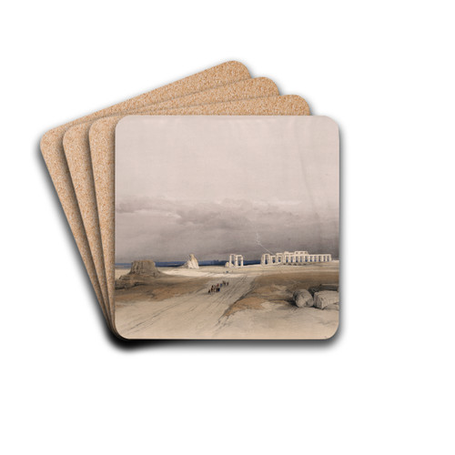 Ruins of the Memnonium, Thebes. Dec. 5th, 1838. by David Roberts Drink Coasters - set of 4