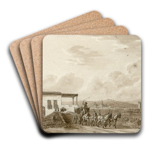 Een landhuis in de omgeving van Valencia by Otto Howen Art Drink Coaster set Een landhuis in de omgeving van Valencia by Otto Howen Art Drink Coaster set
