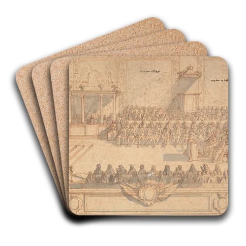 A Gathering in a Church by Sbastien Leclerc Art Drink Coaster set A Gathering in a Church by Sbastien Leclerc Art Drink Coaster set