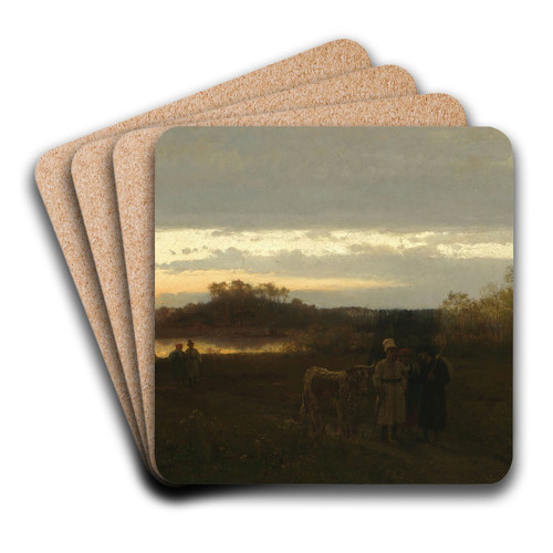 On the way to the fair by Franciszek Streitt Art Drink Coaster set On the way to the fair by Franciszek Streitt Art Drink Coaster set