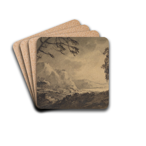 A Rocky Landscape by William Gilpin Drink Coasters - set of 4