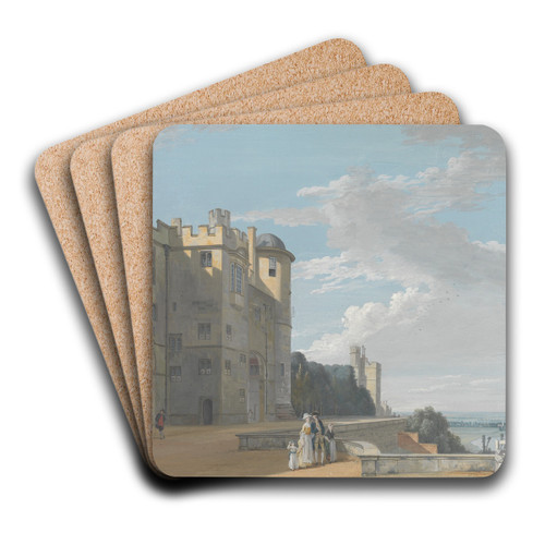 The North Terrace, Windsor Castle, Looking West by Paul Sandby Art Drink Coaster set