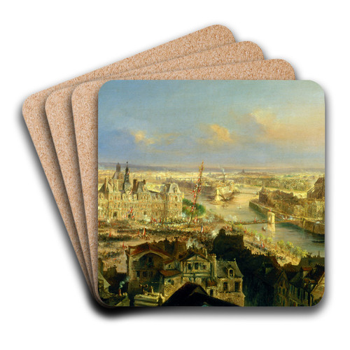 Plantation d'un arbre de la Libert, devant l'htel de Ville, le 24 mars 1848 by Jean-Jacques Champin Art Drink Coaster set