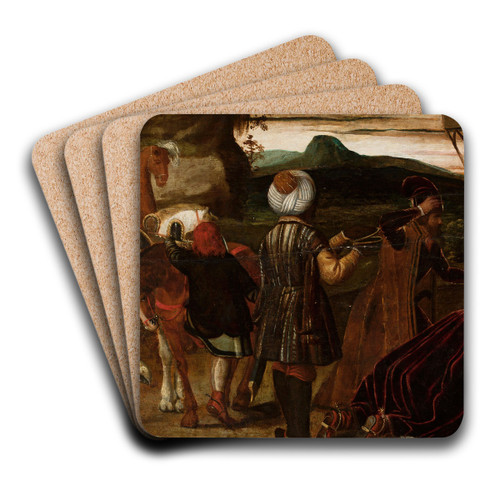 Adoration of the Magi by Francesco Bassano the Younger Art Drink Coaster set
