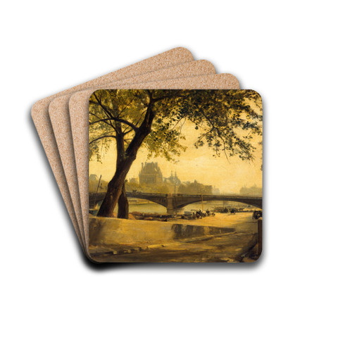 Le Pont de Solfrino et le Pavillon de Flore, vus du quai d'Orsay by Charles Mercier Drink Coasters - set of 4
