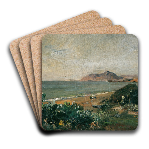 Das Ionische Meer bei Korfu by Emil Jakob Schindler Art Drink Coaster set