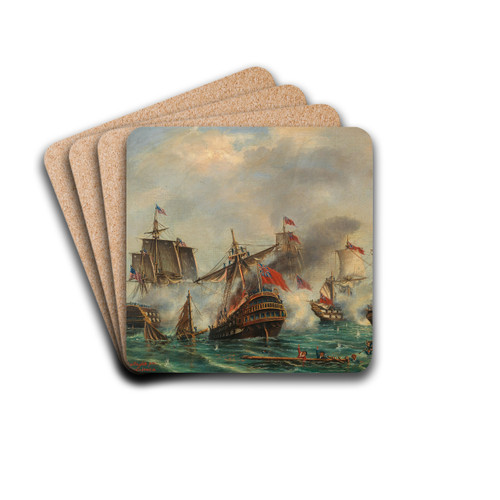 Battaglia per l'indipendenza d'America by Ludwig Rubelli von Sturmfest Drink Coasters - set of 4 Battaglia per l'indipendenza d'America by Ludwig Rubelli von Sturmfest Drink Coasters - set of 4