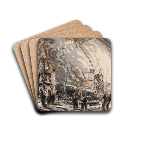 After the Funfair by Alfred Ost Drink Coasters - set of 4 After the Funfair by Alfred Ost Drink Coasters - set of 4